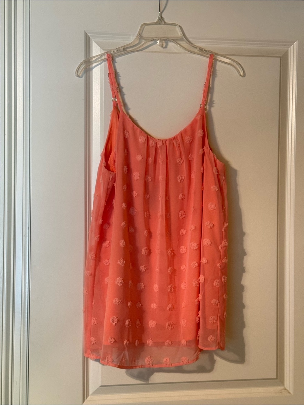 NWT HALIFE Women’s Coral Orange Clip-Spot Cami Tank Top